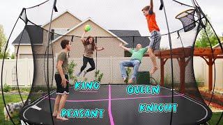 Four Square On The Trampoline! Trampoline Games!