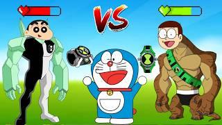 Doraemon Give Ben 10 Omnitrix To Nobita And Shinchan  | Shinchan And Nobita Game | Funny Game |