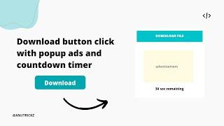 [Updated] Download button click with popup ads and countdown