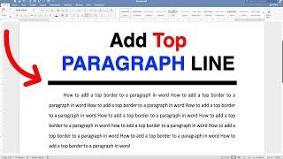 How To Add a Top Border to a Paragraph In Word