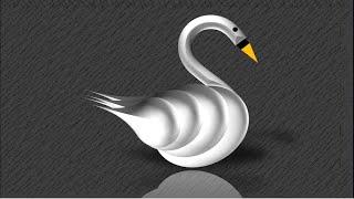 Power Point Art || Create Animation 3D Swan || Duck Art By PowerPoint ||