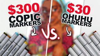 WHAT'S THE DIFFERENCE?! | Cheap Vs. Expensive Markers | Side-by-Side Demo | Ohuhu v. Copic