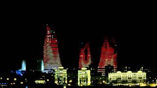 Flame Towers over Baku, Azerbaijan