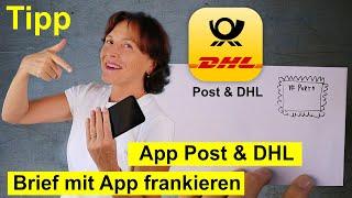 Briefmarke vom Smartphone ohne ausdrucken. App Post & DHL:  Briefmarke Code zum Beschriften.