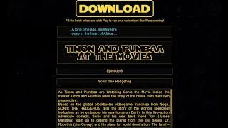 Timon & Pumbaa at the Movies Episode 6: Sonic the Hedgehog Opening Crawl