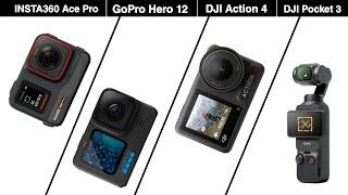 Insta360 Ace Pro VS GoPro Hero 12 VS Dji Action 4 VS Dji Pocket 3 | Choose your best one