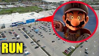 DRONE CATCHES EVIL SUPER MARIO BROS ATTACKING PEOPLE AT WALMART, WHAT HAPPENS NEXT IS SCARY!!