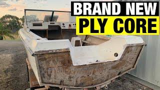 INSTALLING NEW TRANSOM MARINE PLYWOOD CORE | FULL BOAT RESTORATION - PART 3