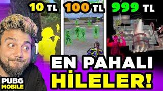 10 TL vs 100 TL vs 999 TL HİLELER! Pubg Mobile Ucuz Orta Pahalı Hile Videoları