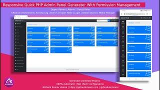 Automatic Responsive Admin Panel Generator with Permission Management from MySQL Database