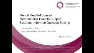 NCCMT Webinar: Mental Health-Focused Methods and Tools to Support Evidence-Informed Decision-Making