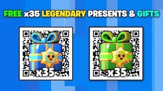 FREE!  x35 LEGENDARY GIFTS  PRESENTS QR CODE | BRAWL STAR QR CODES 2024 | BRAWL STARS NEW UPDATE