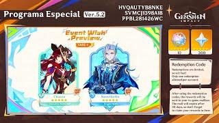 5.2 PROGRAMA ESPECIAL, BANNERS, CÓDIGOS DE CANJE, RECOMPENSAS GRATIS - Genshin Impact