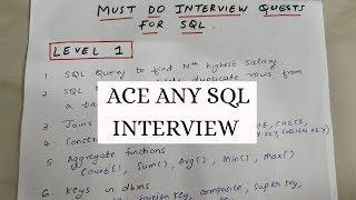 MUST DO INTERVIEW QUESTIONS IN SQL | MOST IMPORTANT QUESTIONS IN SQL