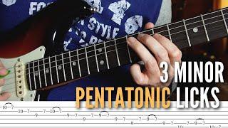 3 Ways Of Playing The Minor Pentatonic Scale | Guitar Licks + Tabs