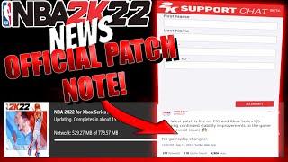 NBA 2K22 NEWS - PATCH NOTE, 2K LIVE CHAT IS BACK & MORE!