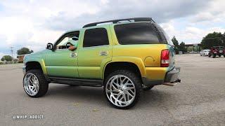 WhipAddict: Flip Flop 02' Chevy Tahoe Squattin on Off Road 26x14s, Custom Interior