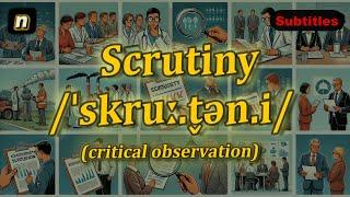 [n] Scrutiny meaning (critical observation) with 5 examples