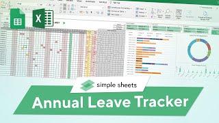 DYNAMIC ANNUAL LEAVE TRACKER Template  for Excel & Google Sheets