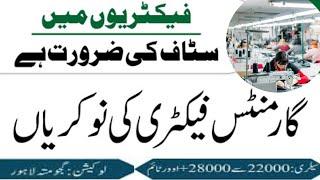 Toady Latest jobs Garments factory jobs in Lahore Pakistan|jobs in Lahore 2024