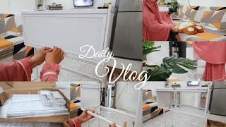 Daily Vlog  Unboxing Kabinet Dapur Aesthetic.Bersih Bersih Rumah Minimalis.Aktivitas Pagi irt