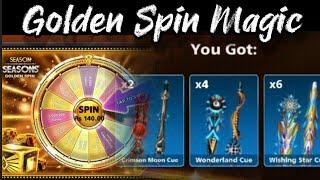 Get Animated Cue pieces | Golden Spin 8 Ball Pool Season of Seasons