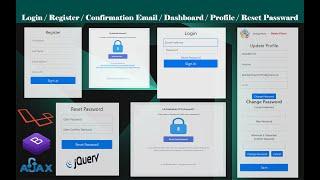 Laravel (Login, Register, Email Confirmation, Reset Password, Dashboard, User Profile complete)