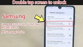 How to set double tap screen to unlock Samsung