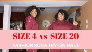 Size 4 vs Size 20 Try-On the SAME Fashionnova Outfits| Fashionnova Try-On Haul