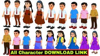 Premium Children Cartoon Character Pack Download for Animation | Adobe Animate Character