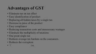 Advantages of GST