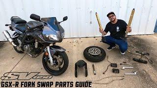 Suzuki SV650 GSX-R Fork Swap Parts Guide (GSXR Front End Suspension Conversion)