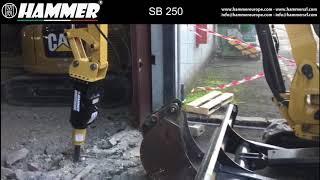 Hammer SB250  monoblock hydraulic breaker without tie rods. 100% Made in Italy 