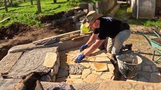 Finally COMPLETE! Finishing our rustic stone steps