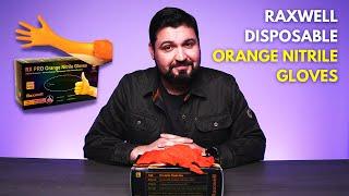 Raxwell Disposable Orange Nitrile Gloves