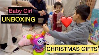 Finally 1 Year Old Baby Girl Chia UNBOXING & OPENING CHRISTMAS Gifts | Indian Family Living In UK 