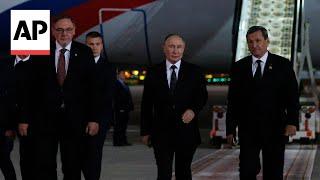 Putin lands in Ashgabat ahead of commemoration for Turkmen poet, meeting with Iran's president