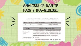 Analisis CP dan TP Fase E IPA-Biologi 2024