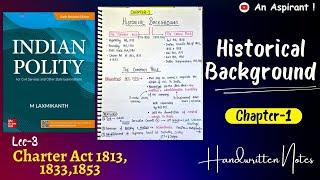 Lec.3 || Chapter-1 Historical Background || The Company Rule ||Indian Polity by M. Laxmikanth