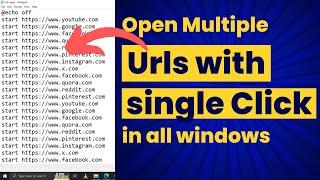 How to Open Multiple URLs with One Click in Windows | Multiple URL Opener | Pixel Vista