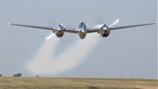 P-38 Lightning, P-51 Mustang & more - VERY low flybys