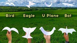 best 4 flying bird plane, 4 new flying bird helicopter, paper bird plane, how to flying paper bird