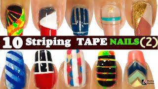 10 Easy Nail Art designs using Striping Tape | Geometric nail designs #2