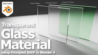 How to make Transparent Glass Material in Blender 4 using Principled BSDF Shader Node