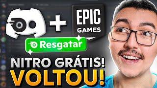 VOLTOU! DISCORD dando NITRO GRÁTIS por 1 MÊS com EPIC GAMES em 2024!!