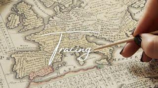 ASMR Tracing Historical Maps on ~Luxury~ Creative Paper (soft spoken)