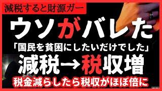 【嘘バレ】減税したら税収が増えてしまいました。減税すると財源無くなるという大嘘がバレる。財務省