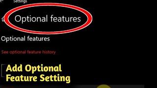 Windows 10 Add Optional Features Setting