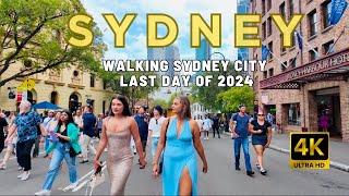 [4K] WALKING SYDNEY CITY ON THE LAST DAY OF 2024 | SYDNEY AUSTRALIA TV #australia #sydney