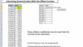 Quarterly Sum using Offset Function